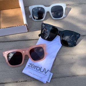 New ZeroUV trendy plastic sunglasses (3 colors)
